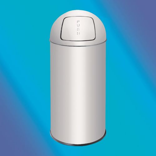картинка Ведро цилиндрич. 50 л с крышкой-качель PUSH AL72050SV картинка Ведро цилиндрич. 50 л с крышкой-качель PUSH AL72050SV