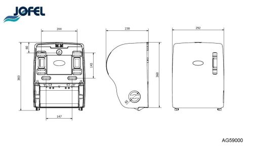 картинка Диспенсер Jofel Futura д/рулонных бум. полотенец AG59000 фото 2 картинка Диспенсер Jofel Futura д/рулонных бум. полотенец AG59000 фото 2