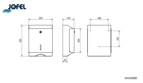 картинка Диспенсер Jofel Сlasica для листовых полотенец AH14000 фото 2 картинка Диспенсер Jofel Сlasica для листовых полотенец AH14000 фото 2