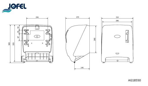 картинка Диспенсер Jofel Azur для рулонных бум. полотенец AG18550 фото 2 картинка Диспенсер Jofel Azur для рулонных бум. полотенец AG18550 фото 2