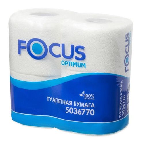 картинка Туалетная бумага стандартных рулонах Focus Optimum, 2 слоя картинка Туалетная бумага стандартных рулонах Focus Optimum, 2 слоя