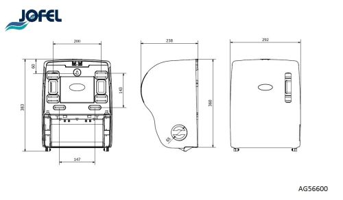 картинка Диспенсер Jofel Black для рулонных бум. полотенец AG56600 фото 2 картинка Диспенсер Jofel Black для рулонных бум. полотенец AG56600 фото 2