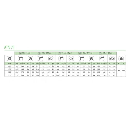 картинка Насос мембранный Comet APS 71 (67,2 л/мин; 50 бар) фото 2 картинка Насос мембранный Comet APS 71 (67,2 л/мин; 50 бар) фото 2